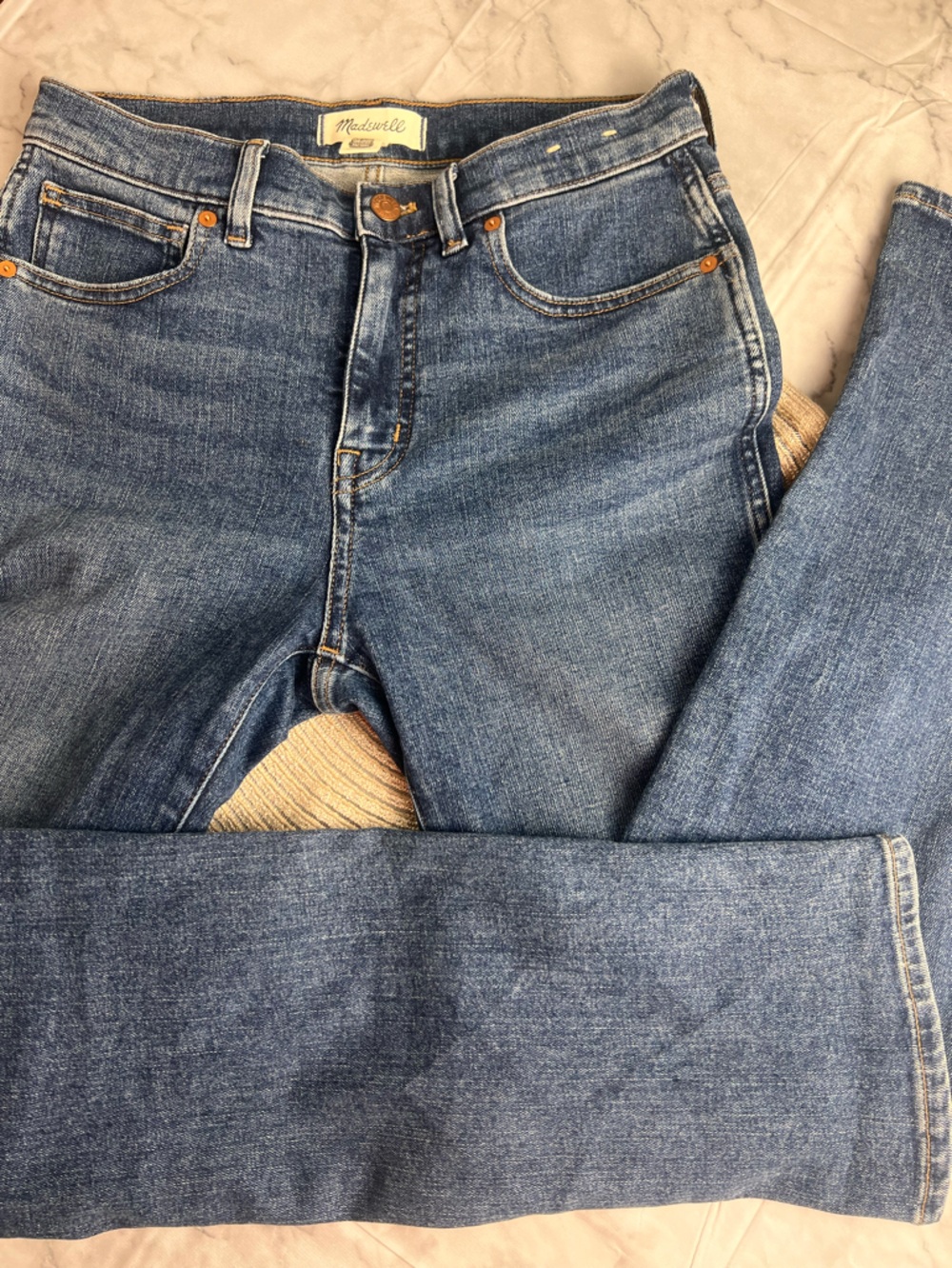 Madewell Stovepipe 27 Mid Rise Jeans Grunge Girl Next Door 90s Vibe Medium Blue